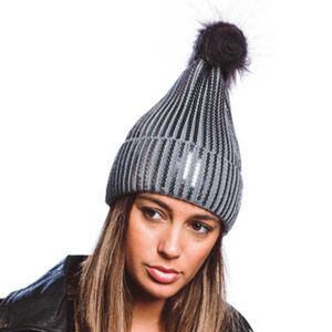 Sparky Sequin Beanie With Pom-pom
